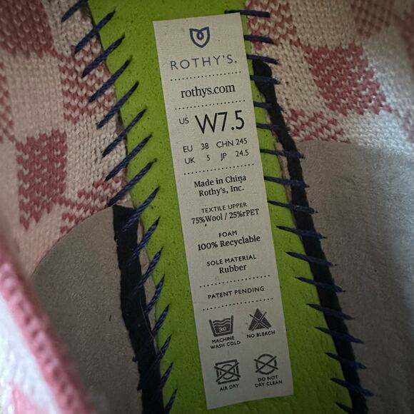 Rothys | Size 7.5 Marta Ferri Collab Gingham Primrose Check Loafers Preppy - Picture 10 of 14